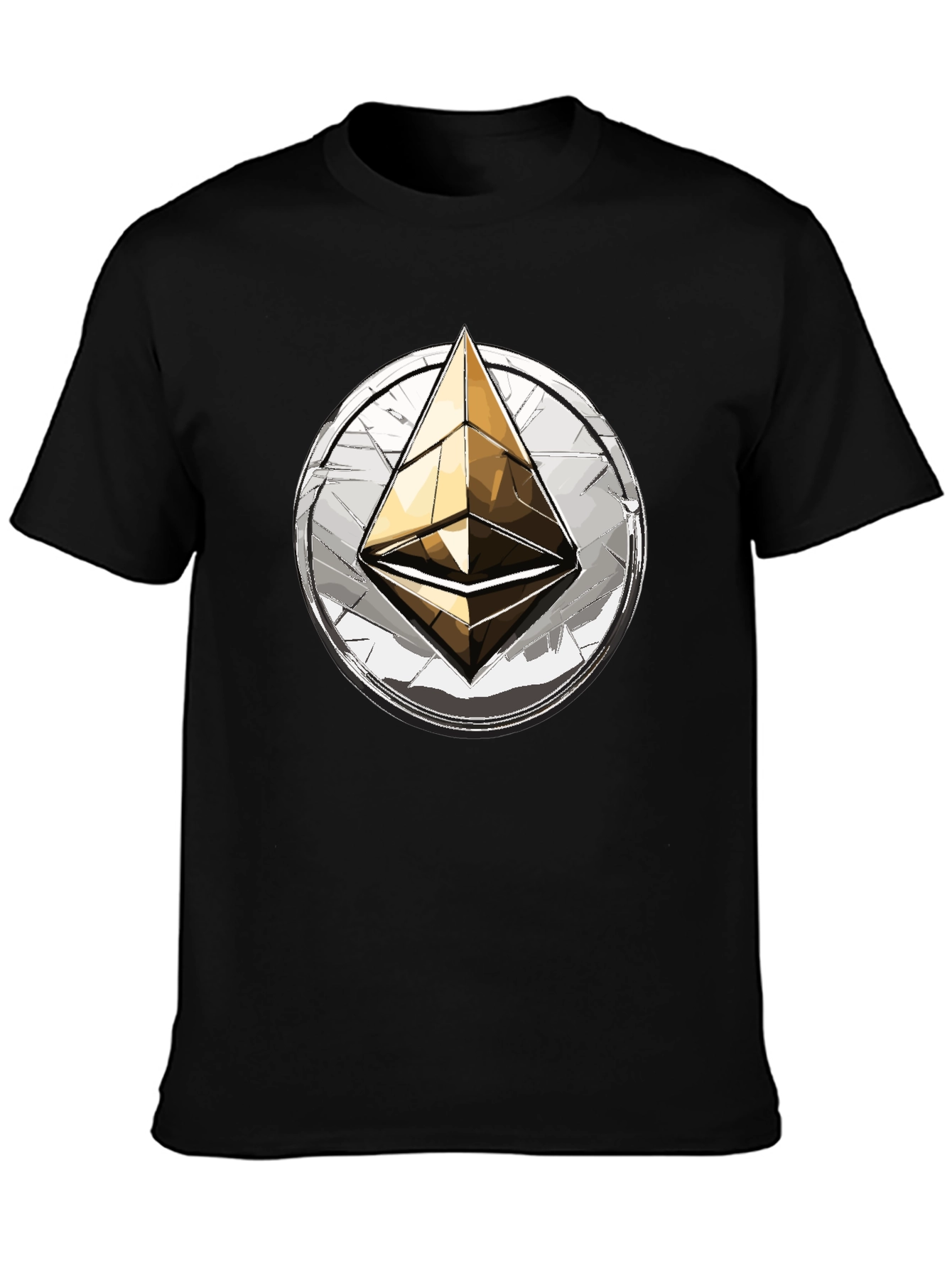 Ethereum Crypto T-Shirt: Golden ETH Logo Tee
