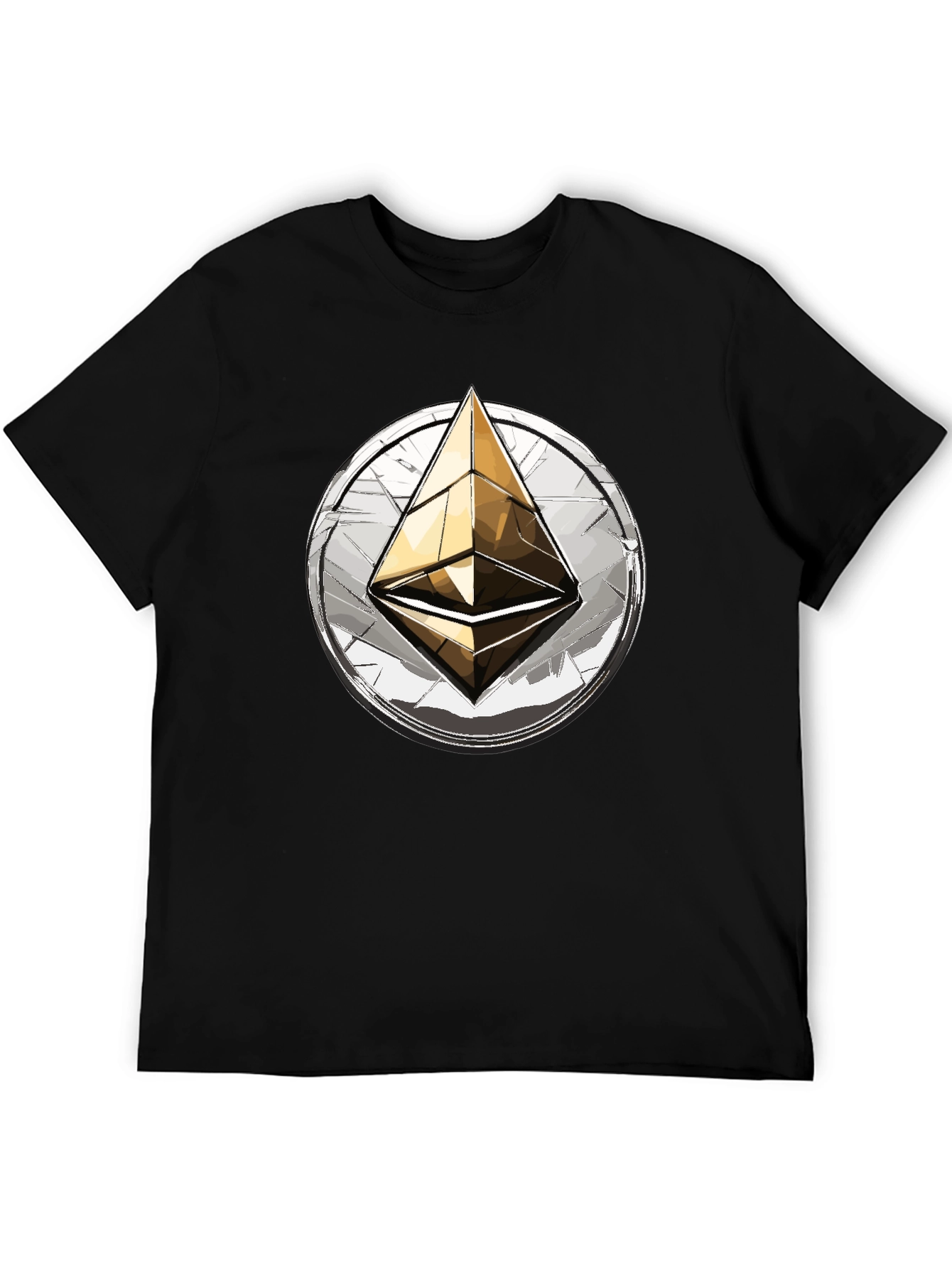 Ethereum Crypto T-Shirt: Golden ETH Logo Tee