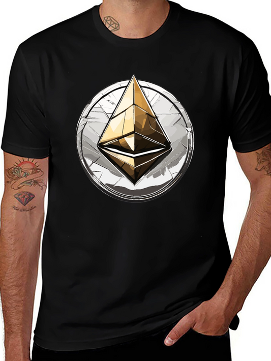 Ethereum Crypto T-Shirt: Golden ETH Logo Tee