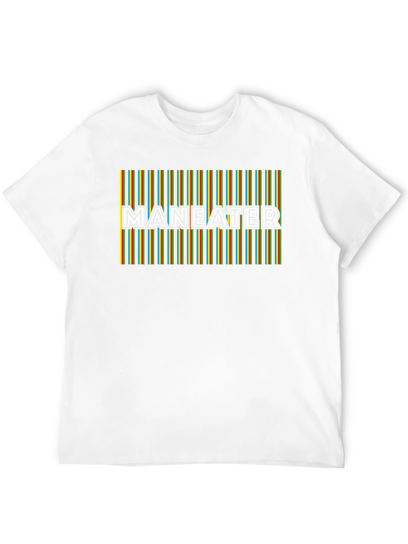 Maneater Striped Graphic Black T-Shirt