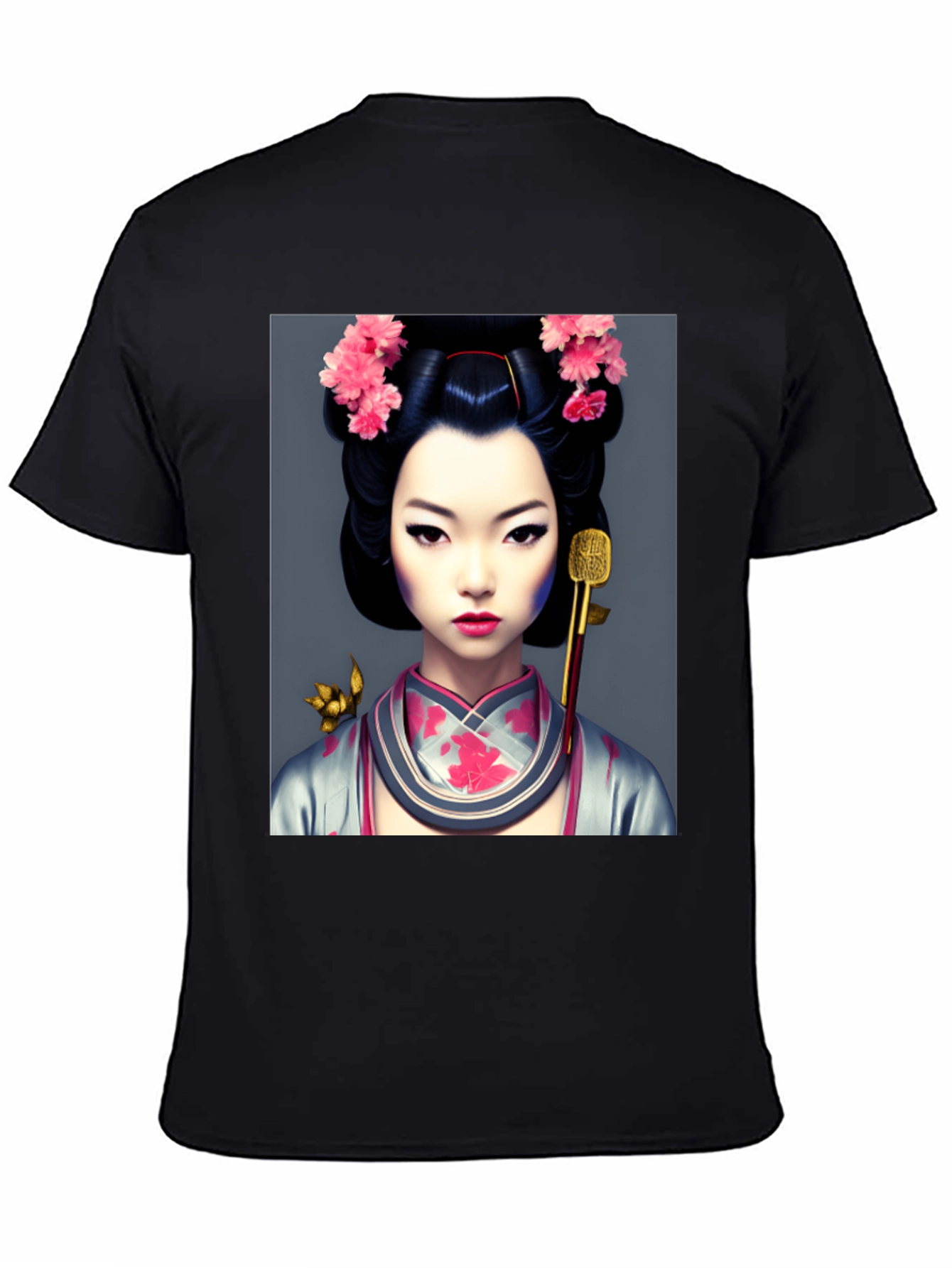 Geisha Art Black T-Shirt