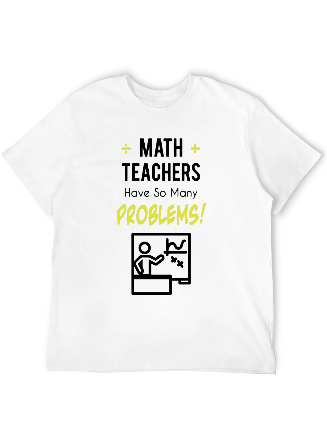Math Teacher Problems Black Cotton T-Shirt