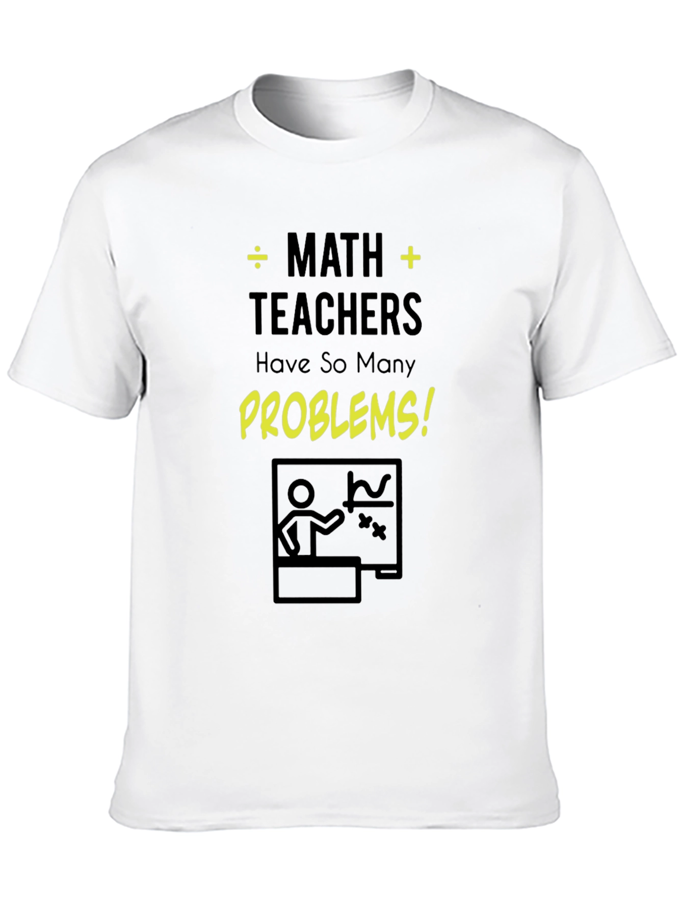 Math Teacher Problems Black Cotton T-Shirt