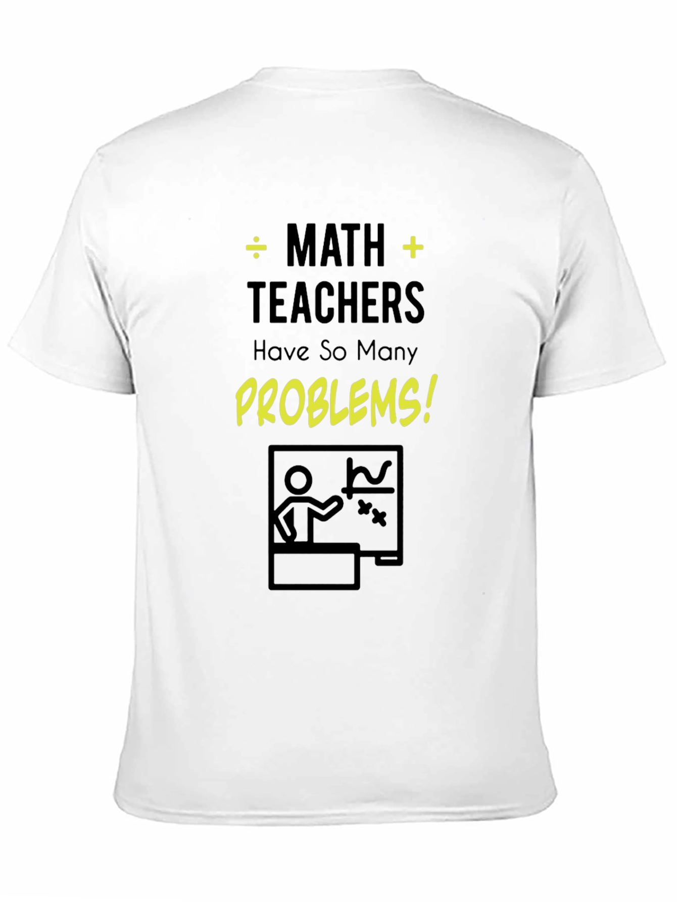 Math Teacher Problems Black Cotton T-Shirt