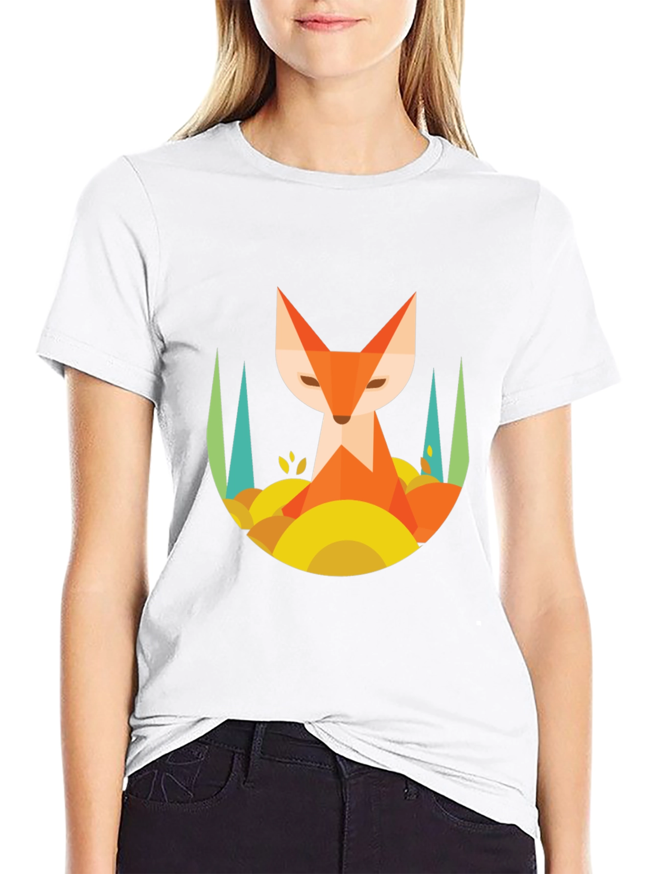 Geometric Fox T-Shirt - Abstract Design