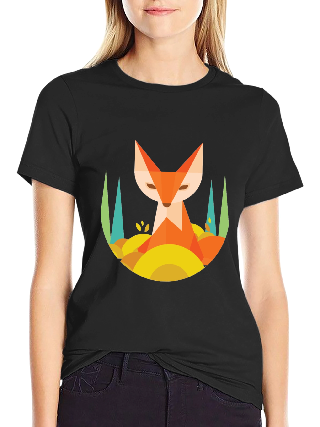 Geometric Fox T-Shirt - Abstract Design