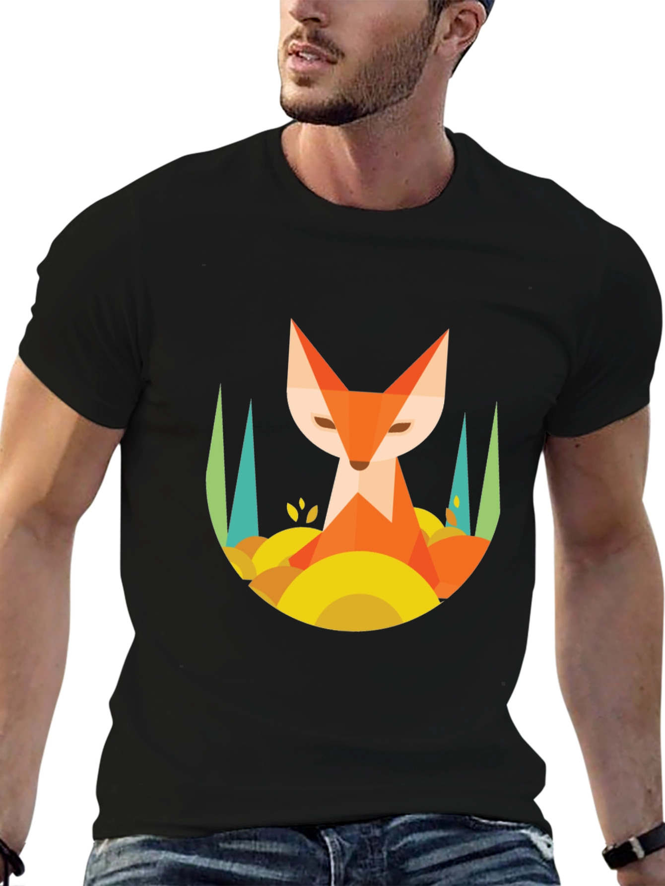 Geometric Fox T-Shirt - Abstract Design
