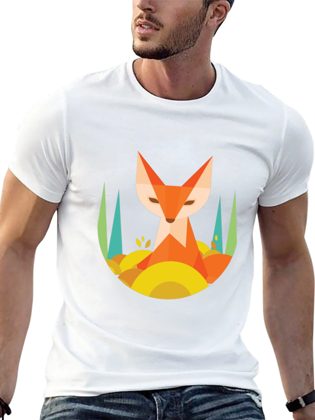 Geometric Fox T-Shirt - Abstract Design