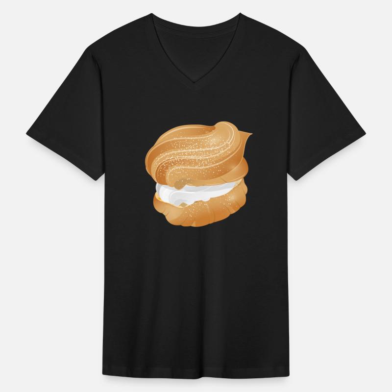 Illustration of a cream puff filled with cream