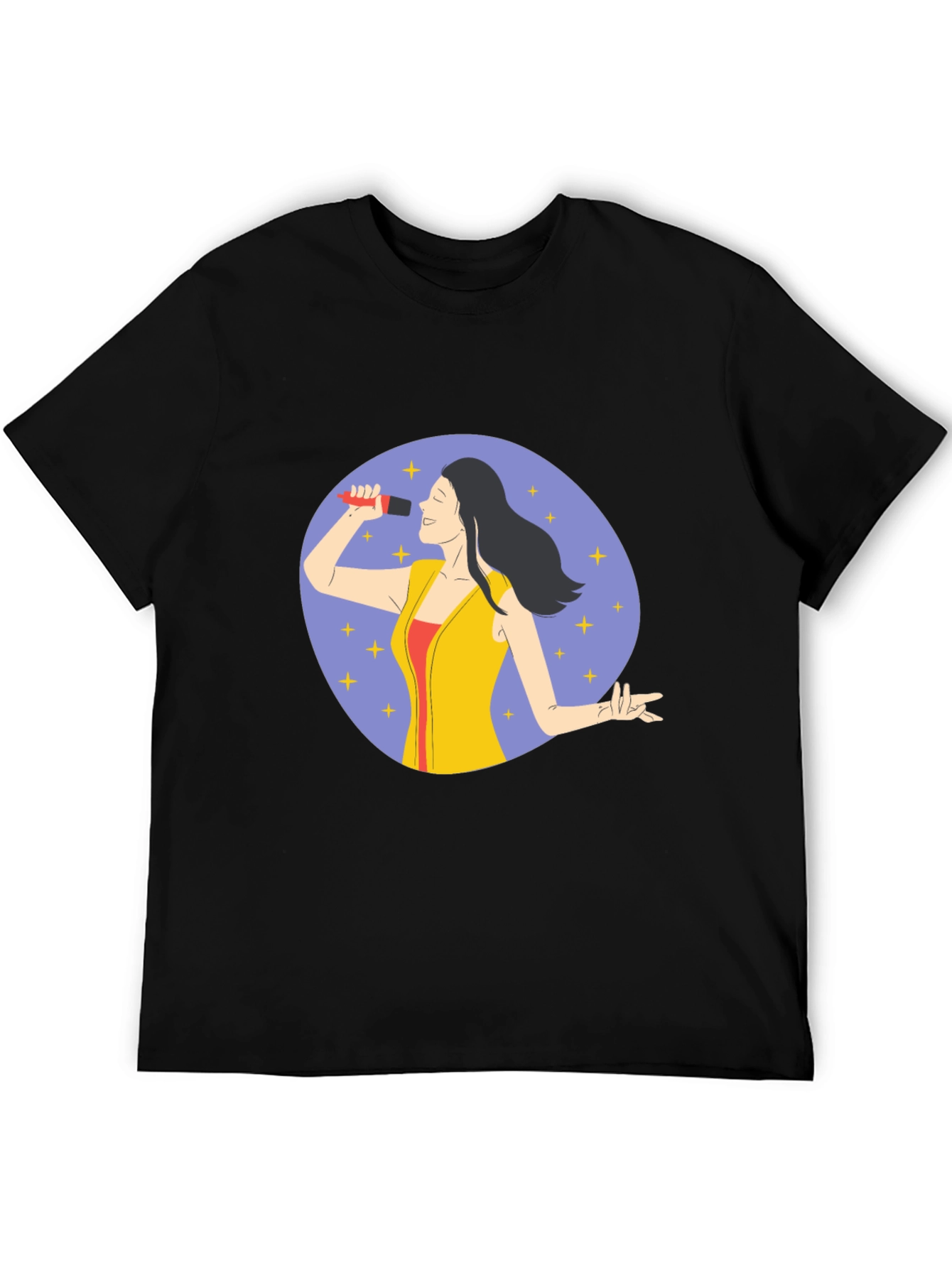 Singer Graphic Print Black T-Shirt
