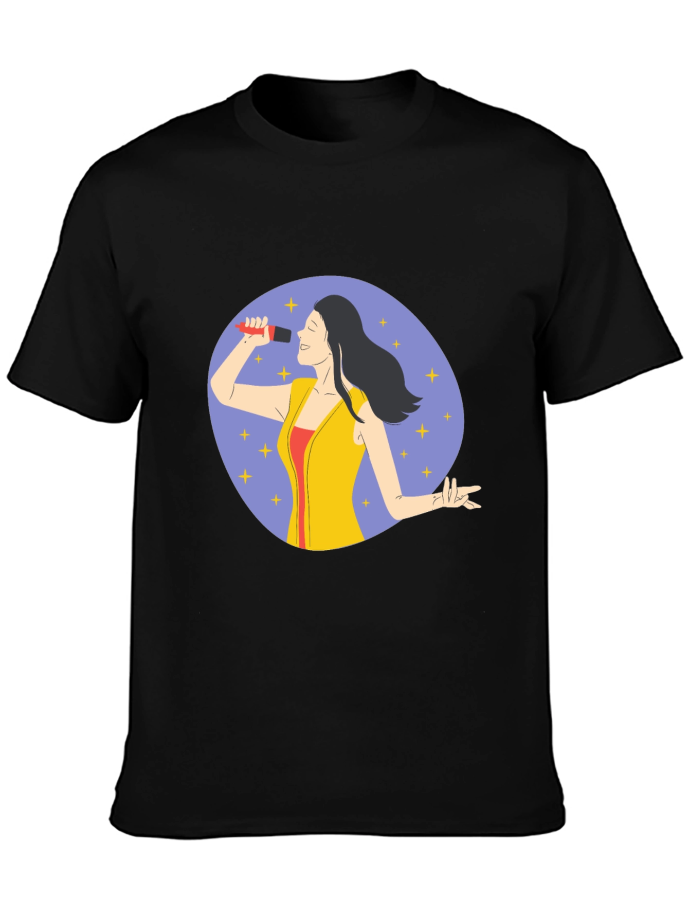 Singer Graphic Print Black T-Shirt