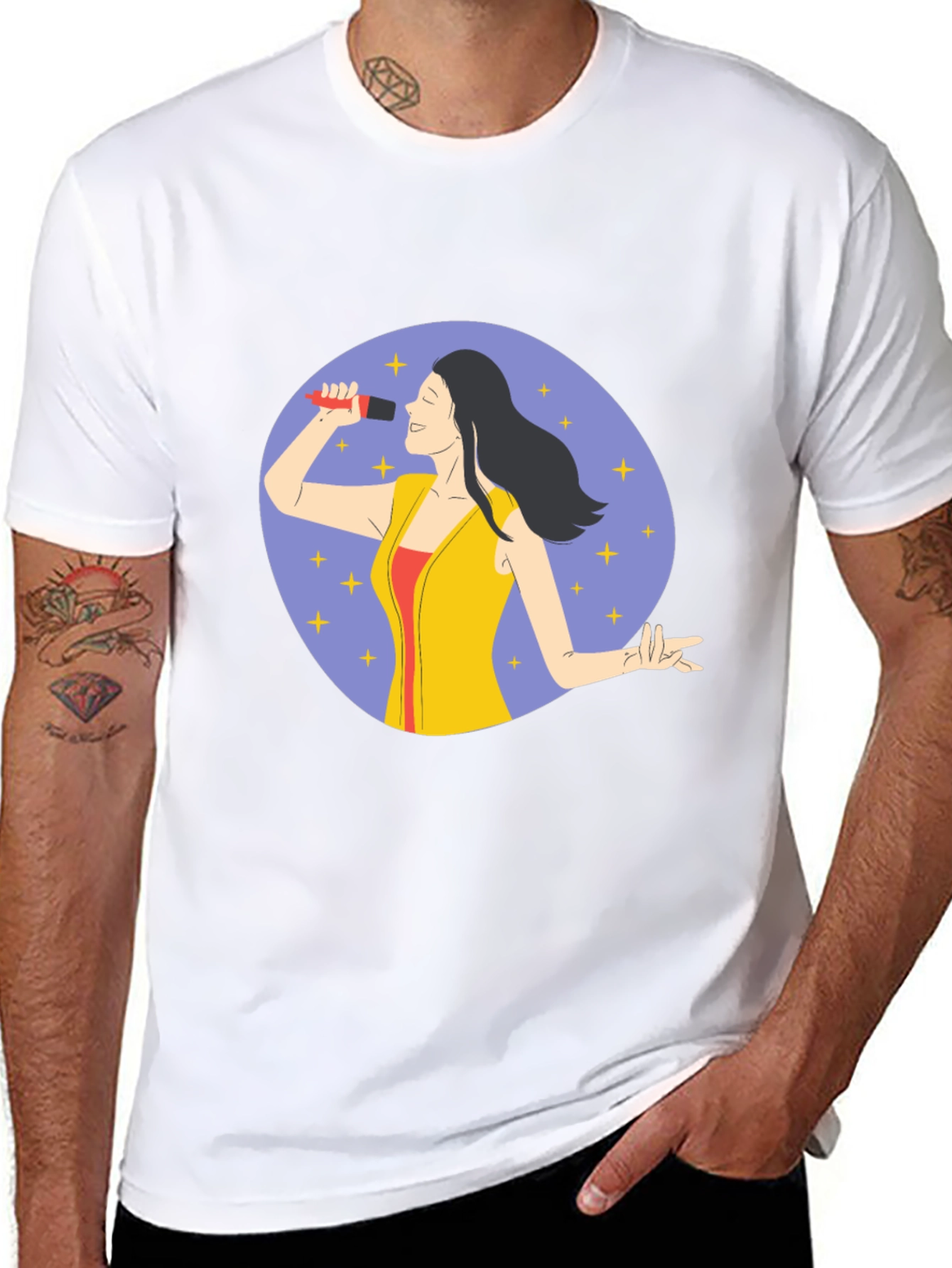 Singer Graphic Print Black T-Shirt
