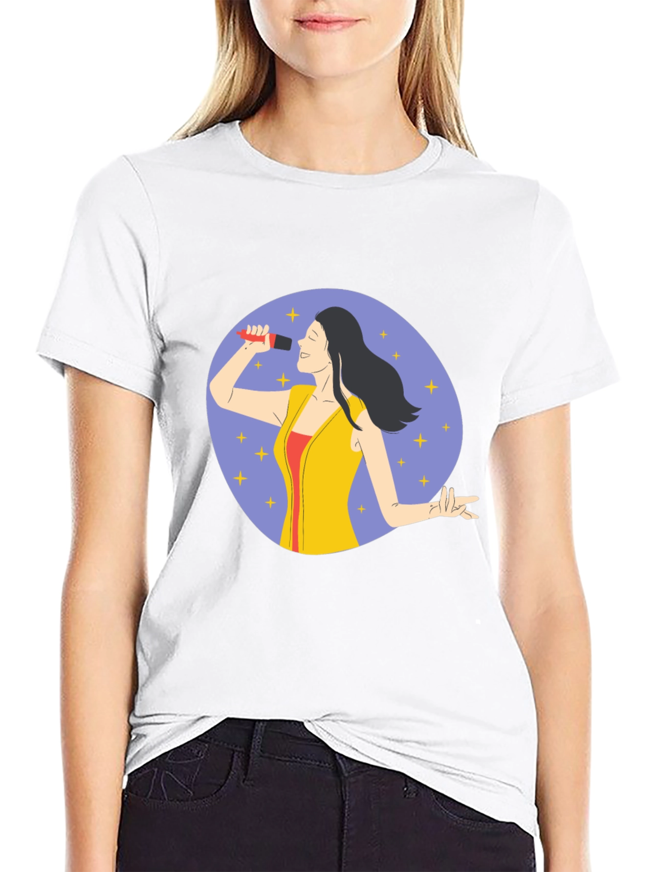 Singer Graphic Print Black T-Shirt