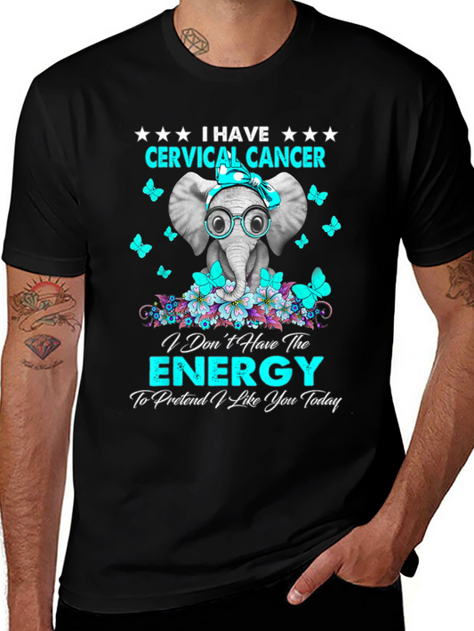 Cervical Cancer Awareness Elephant Graphic Tee