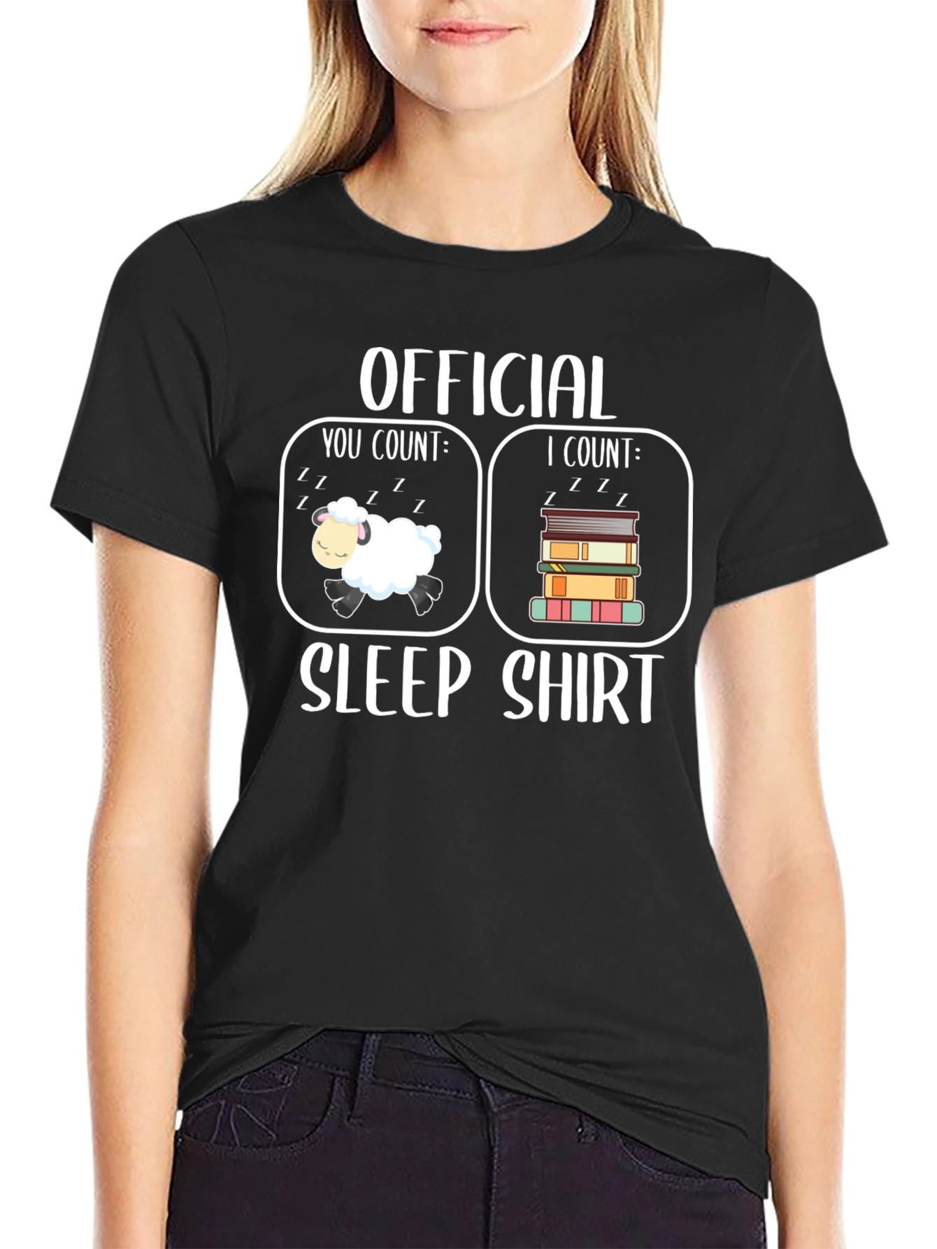 Official Sleep Shirt - Counting Sheep & Books T-Shirt