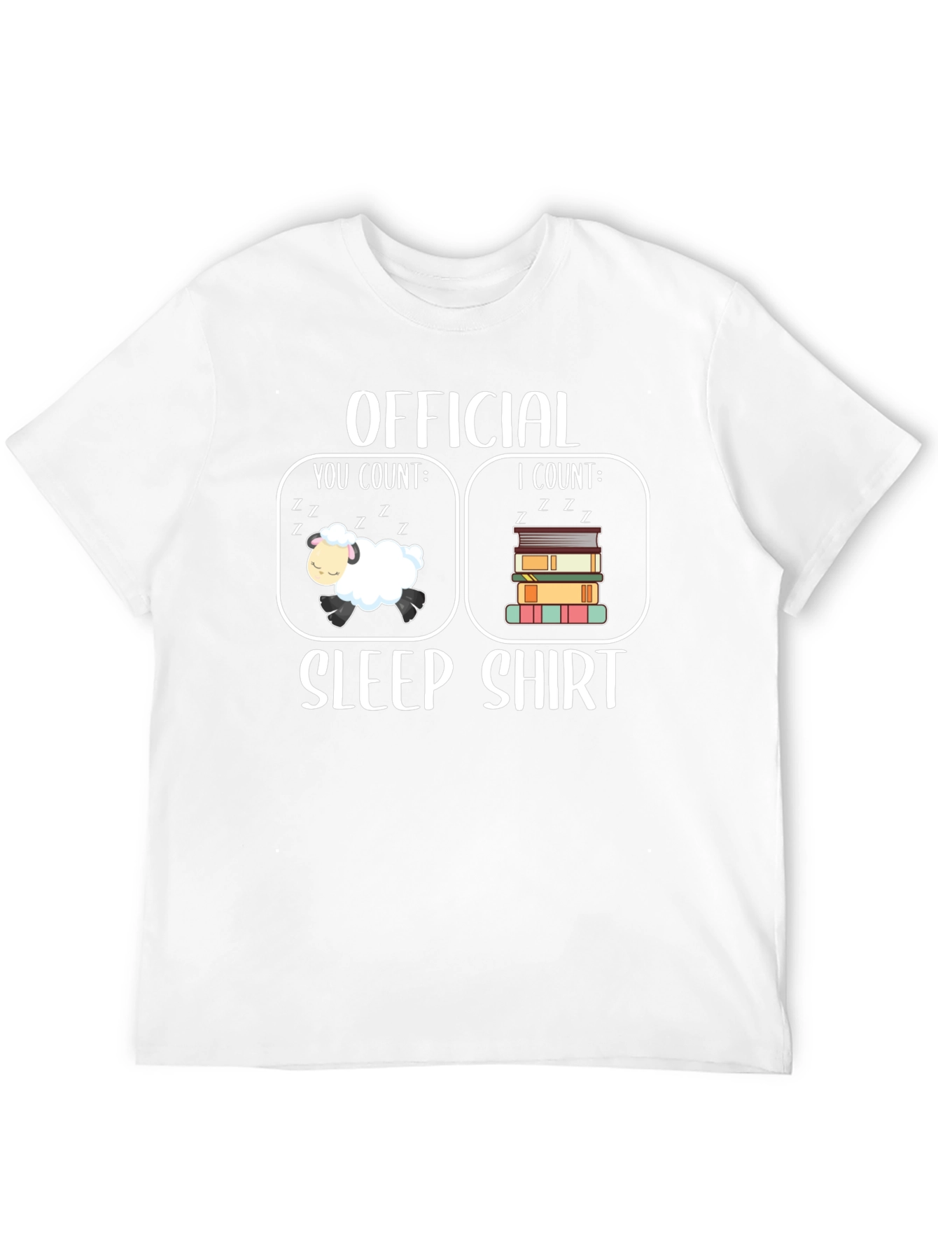 Official Sleep Shirt - Counting Sheep & Books T-Shirt