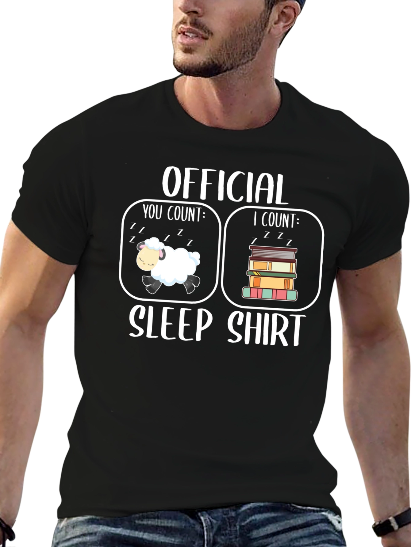 Official Sleep Shirt - Counting Sheep & Books T-Shirt
