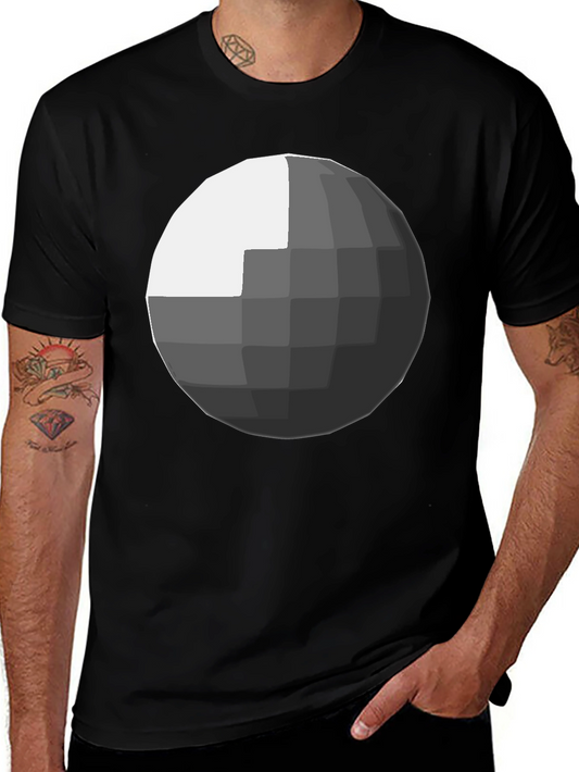 Geometric Sphere Graphic Black T-Shirt