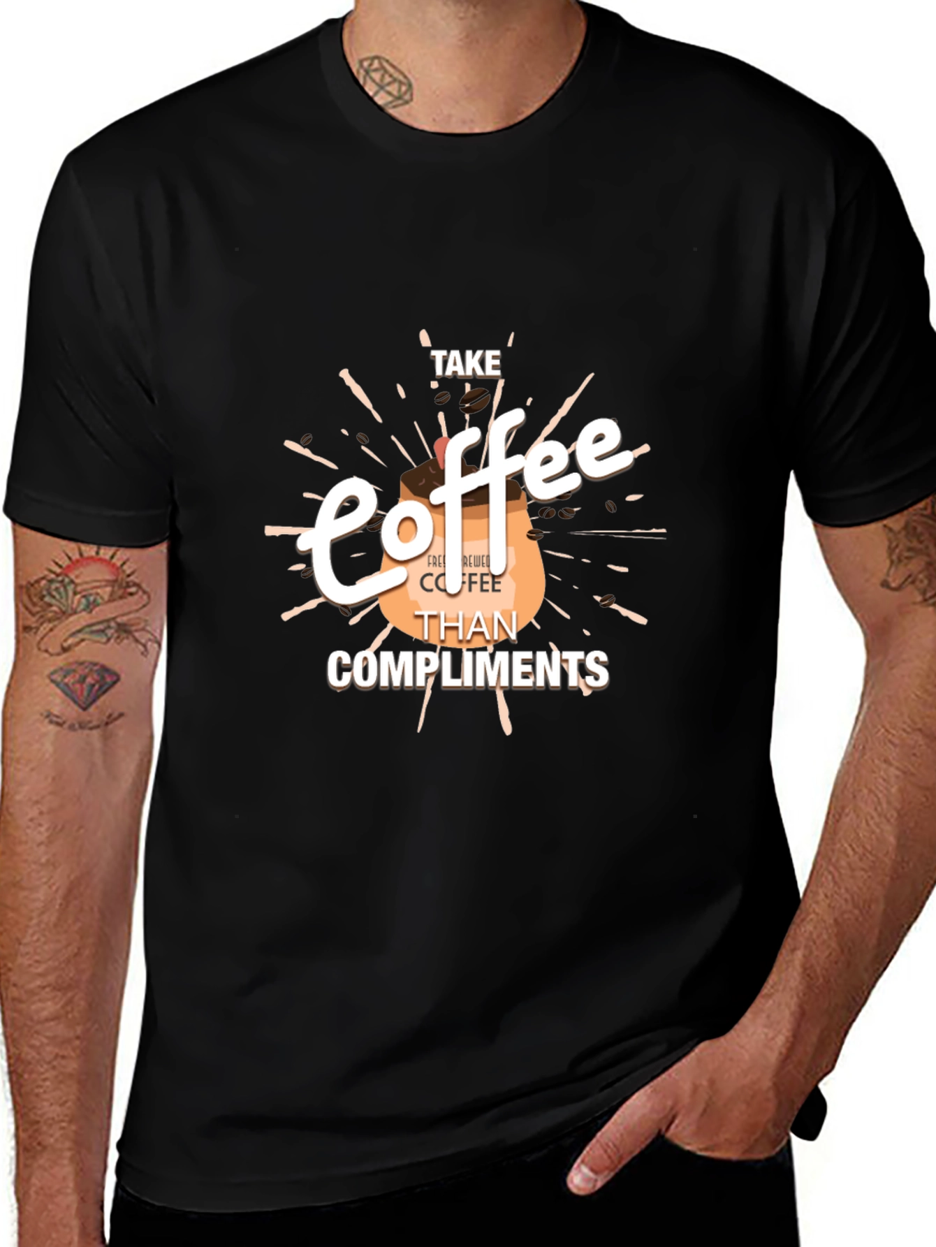 Coffee Lovers Tee: Take Coffee Than Compliments