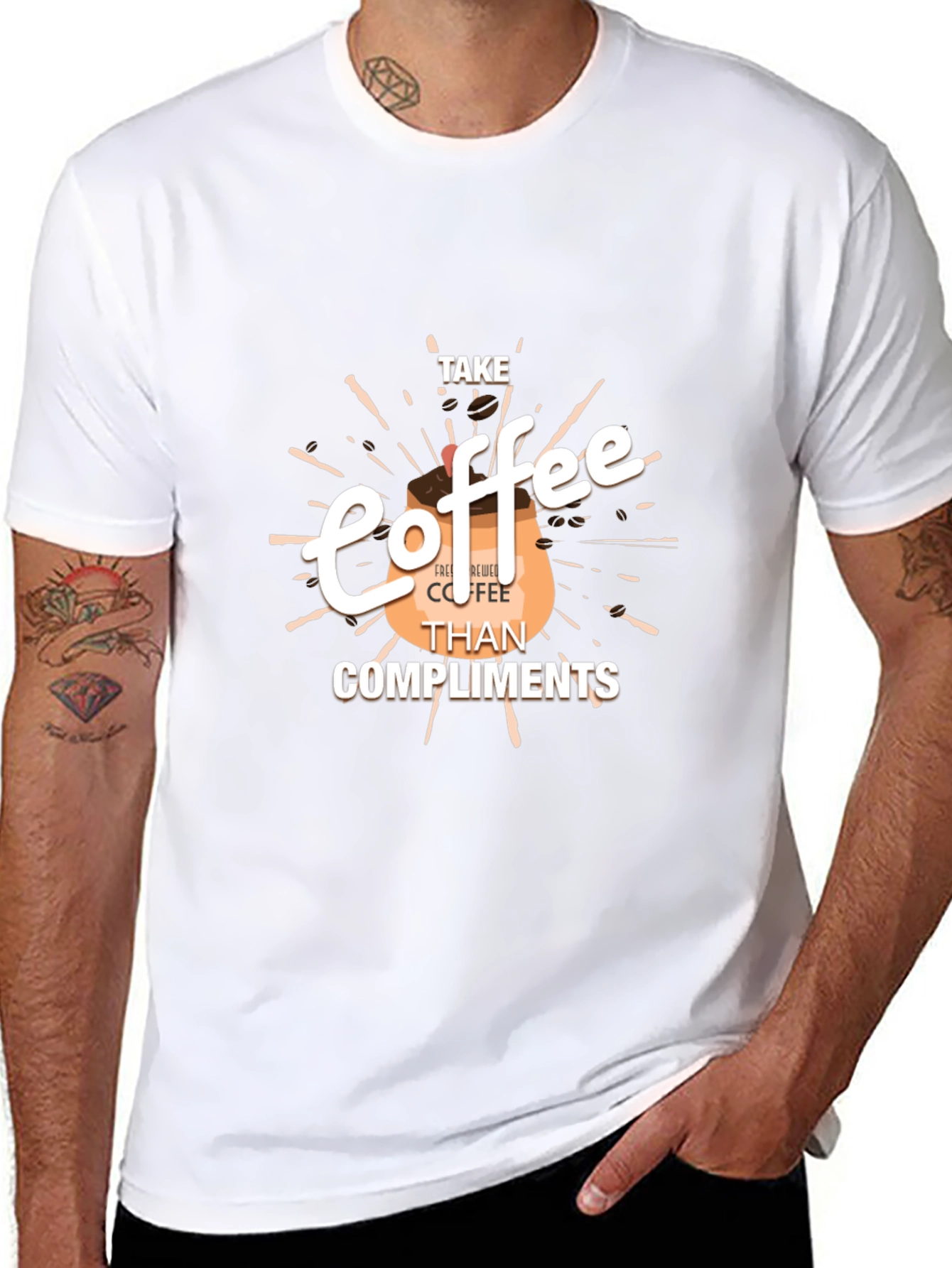 Coffee Lovers Tee: Take Coffee Than Compliments