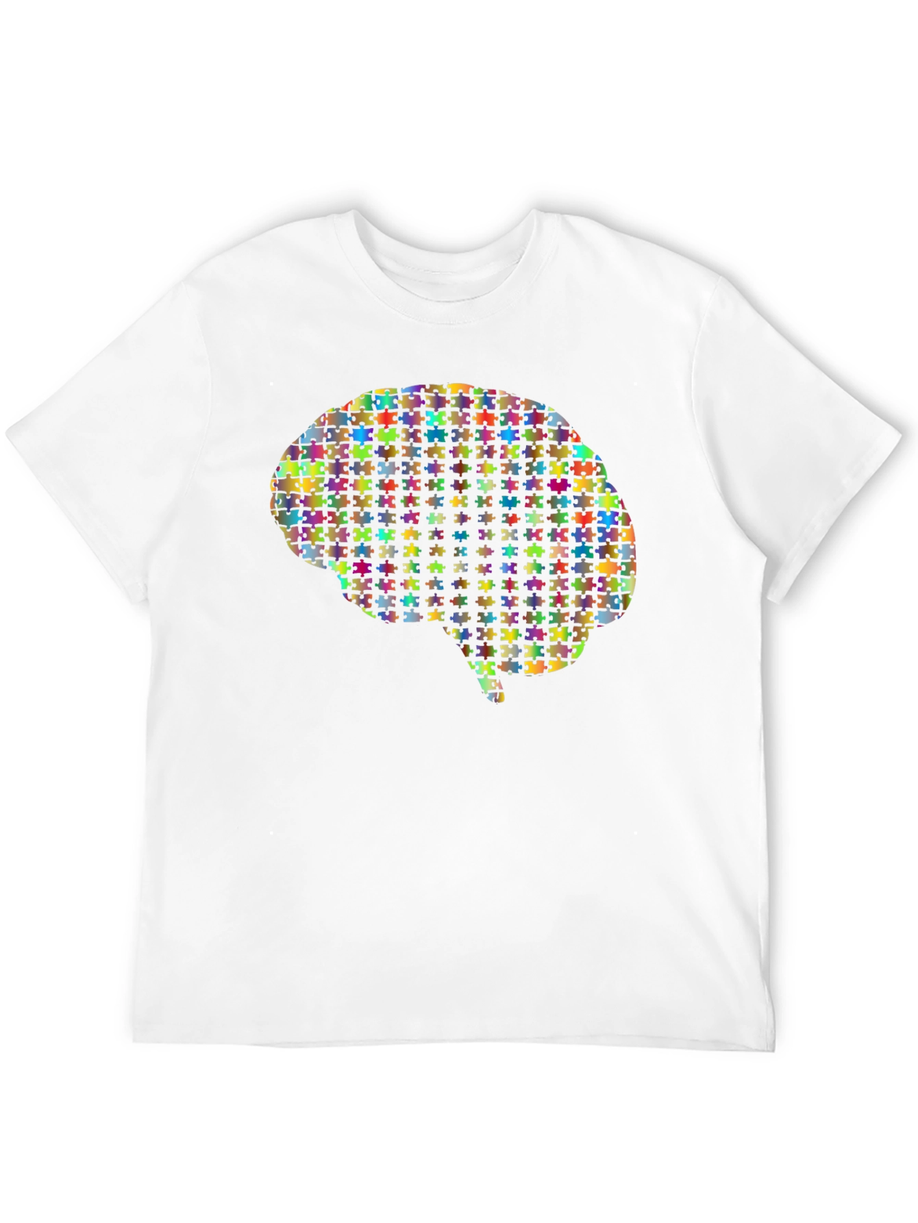 Brain Puzzle Piece Graphic Tee - Unisex Black T-Shirt