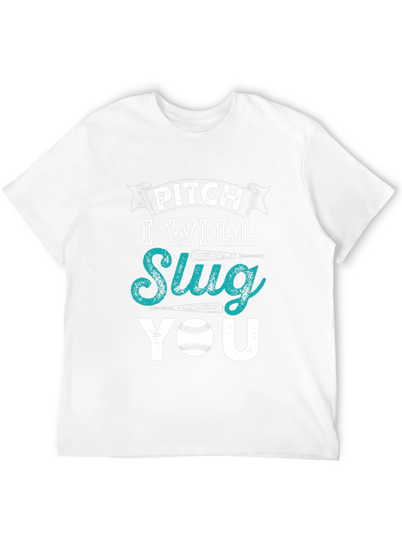 Pitch I Will Slug You Baseball Graphic T-Shirt