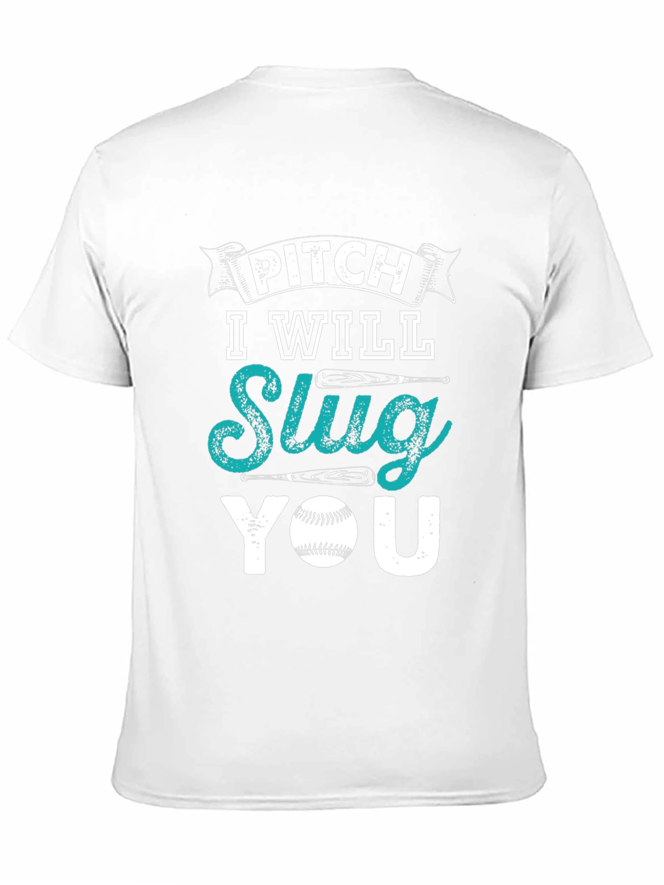 Pitch I Will Slug You Baseball Graphic T-Shirt