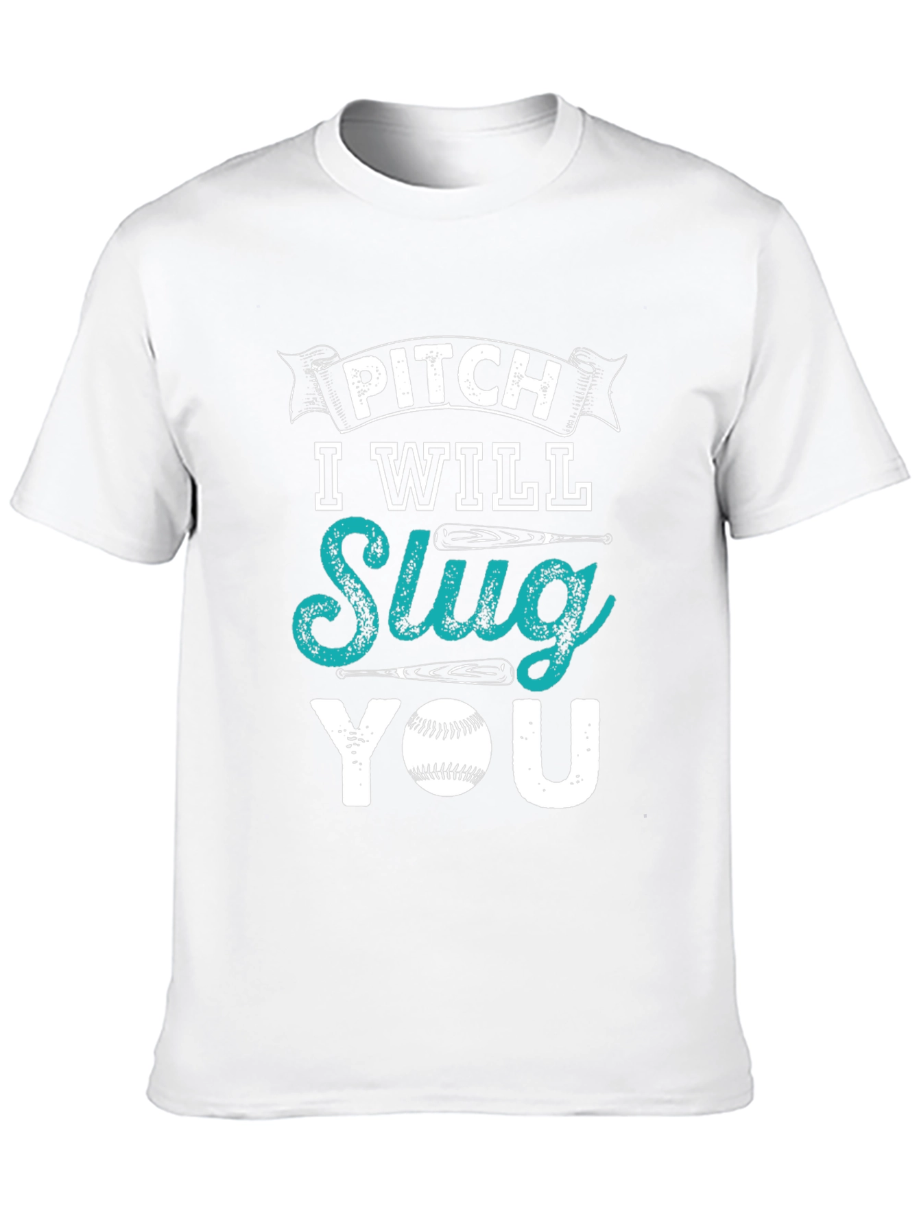 Pitch I Will Slug You Baseball Graphic T-Shirt