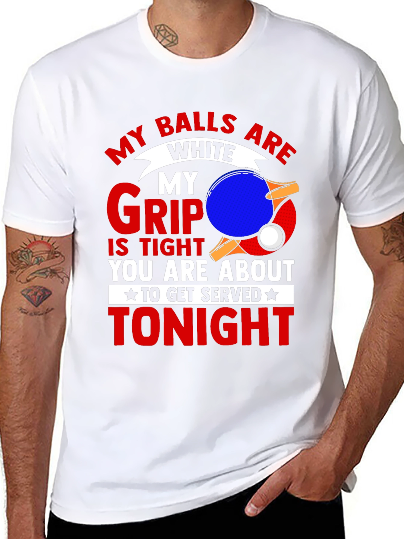 My Balls are White Ping Pong T-Shirt
