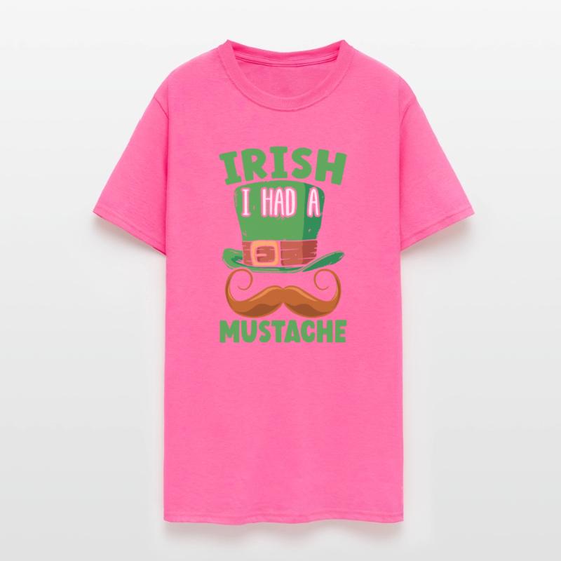 Irish I Had A Mustache Shamrock St. Patricks Day