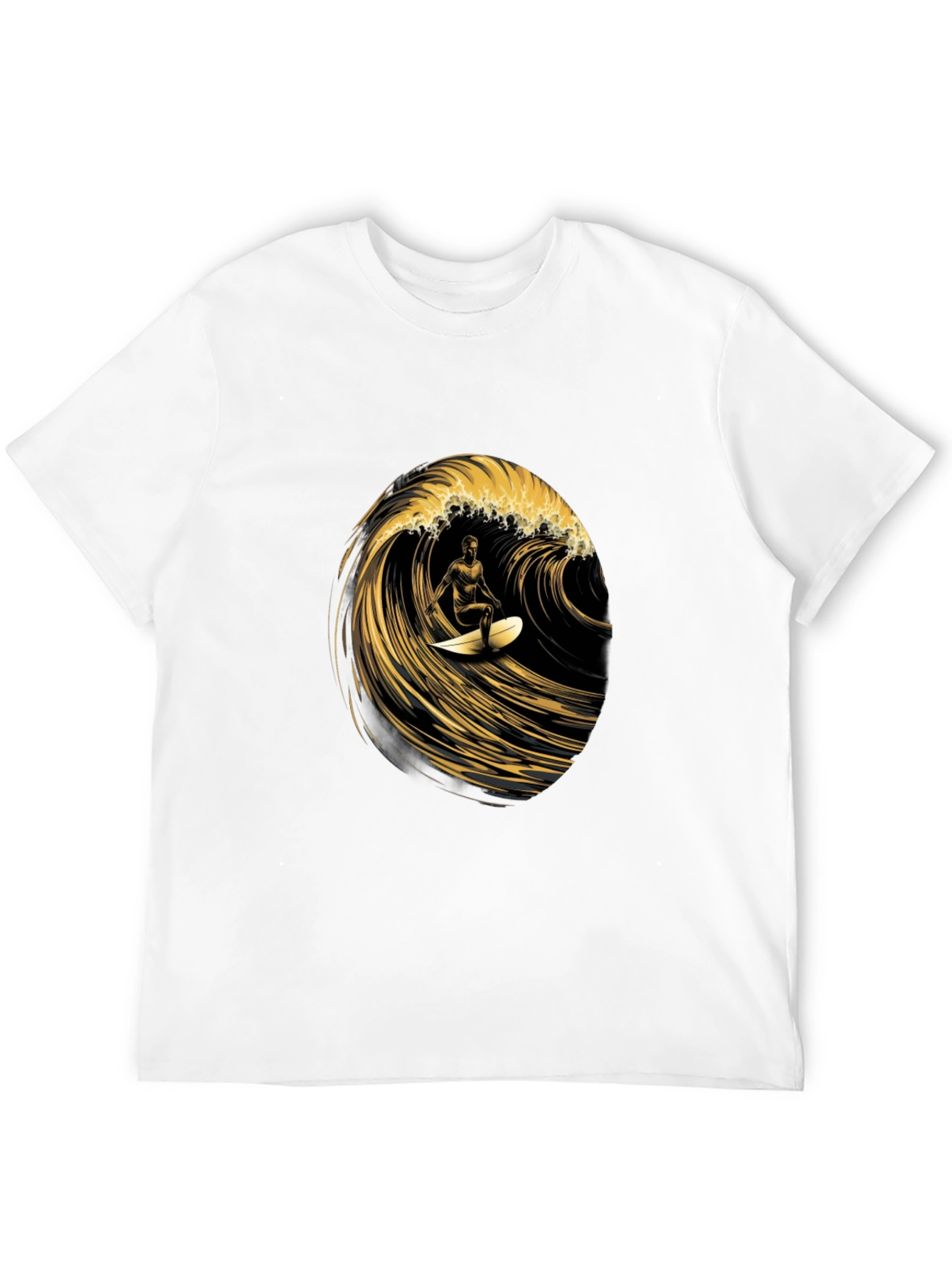 Surfer Wave Graphic Tee - Black