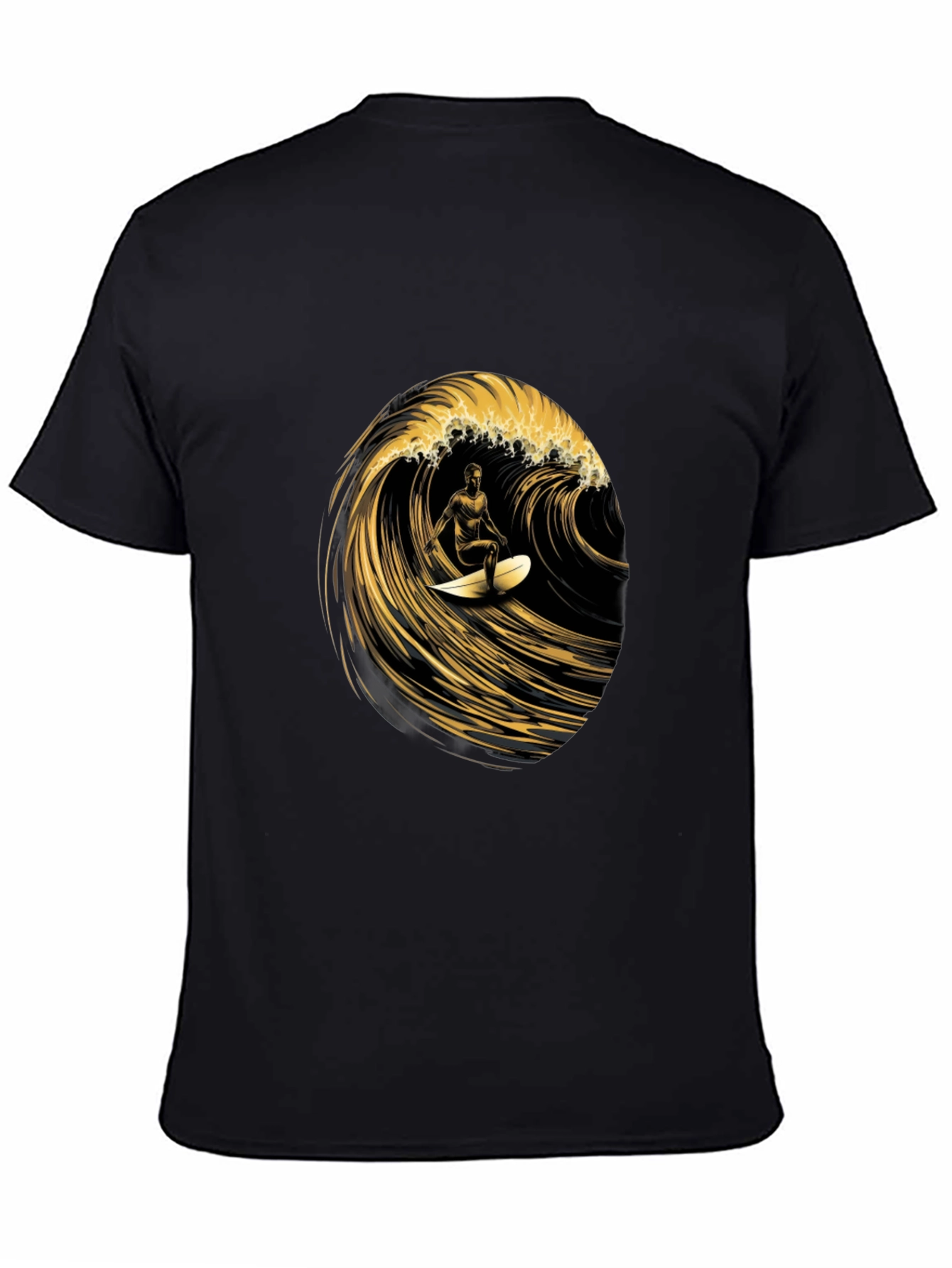 Surfer Wave Graphic Tee - Black