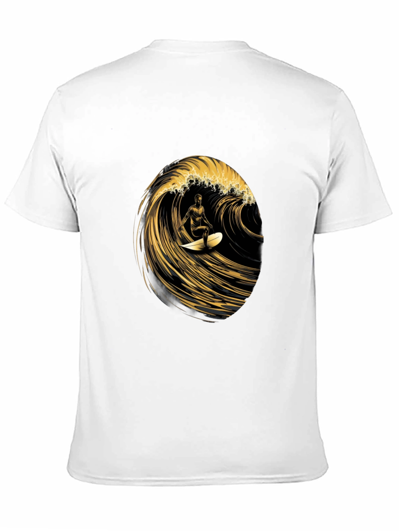 Surfer Wave Graphic Tee - Black