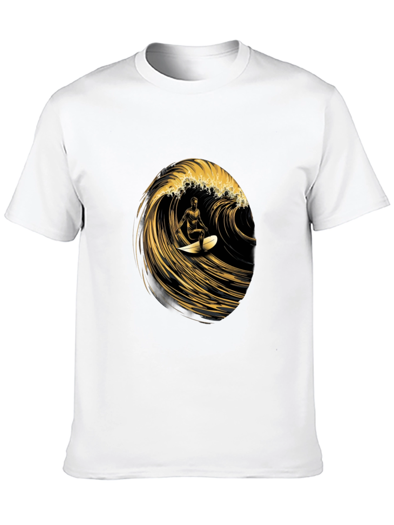 Surfer Wave Graphic Tee - Black
