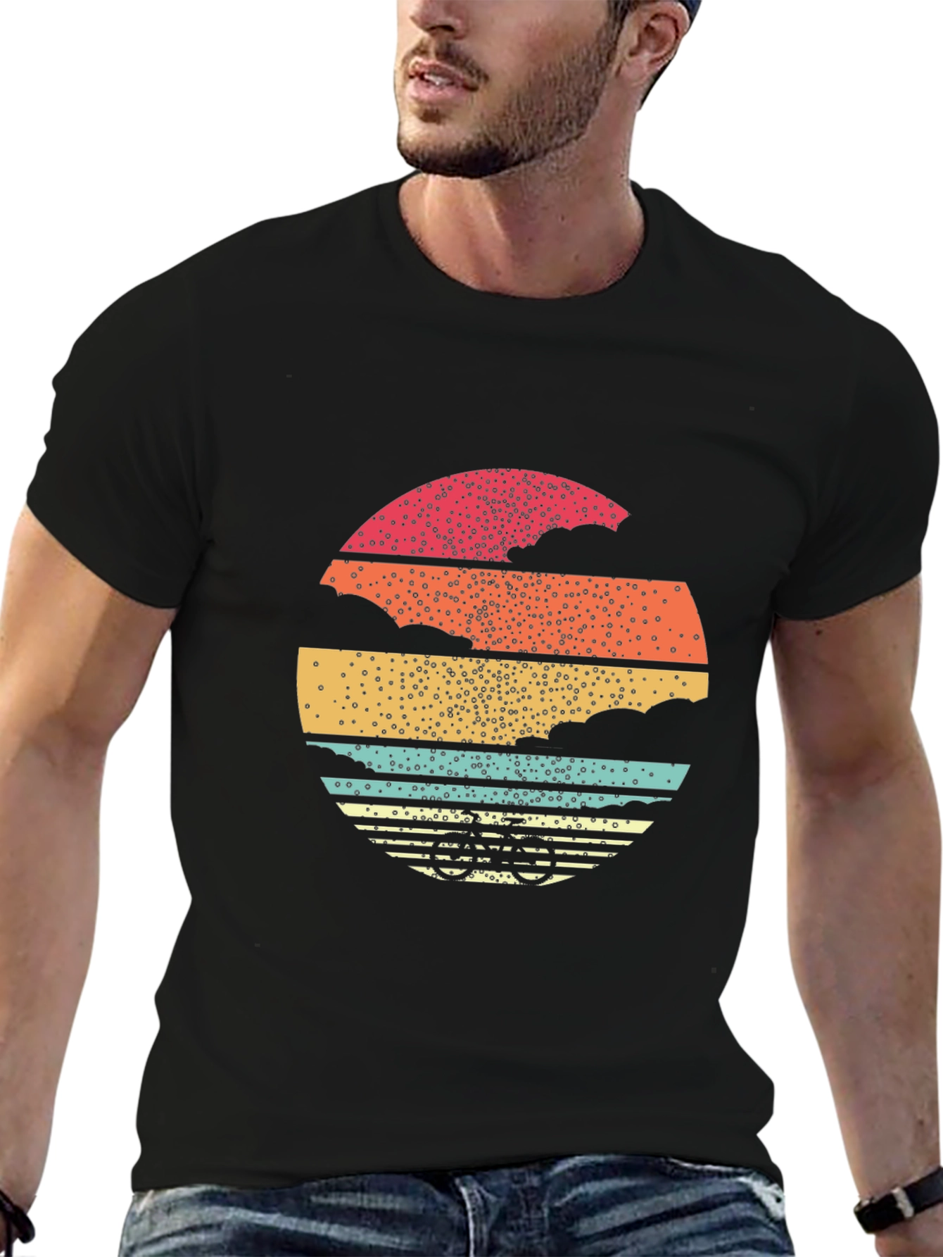 Retro Sunset Bicycle Graphic Tee