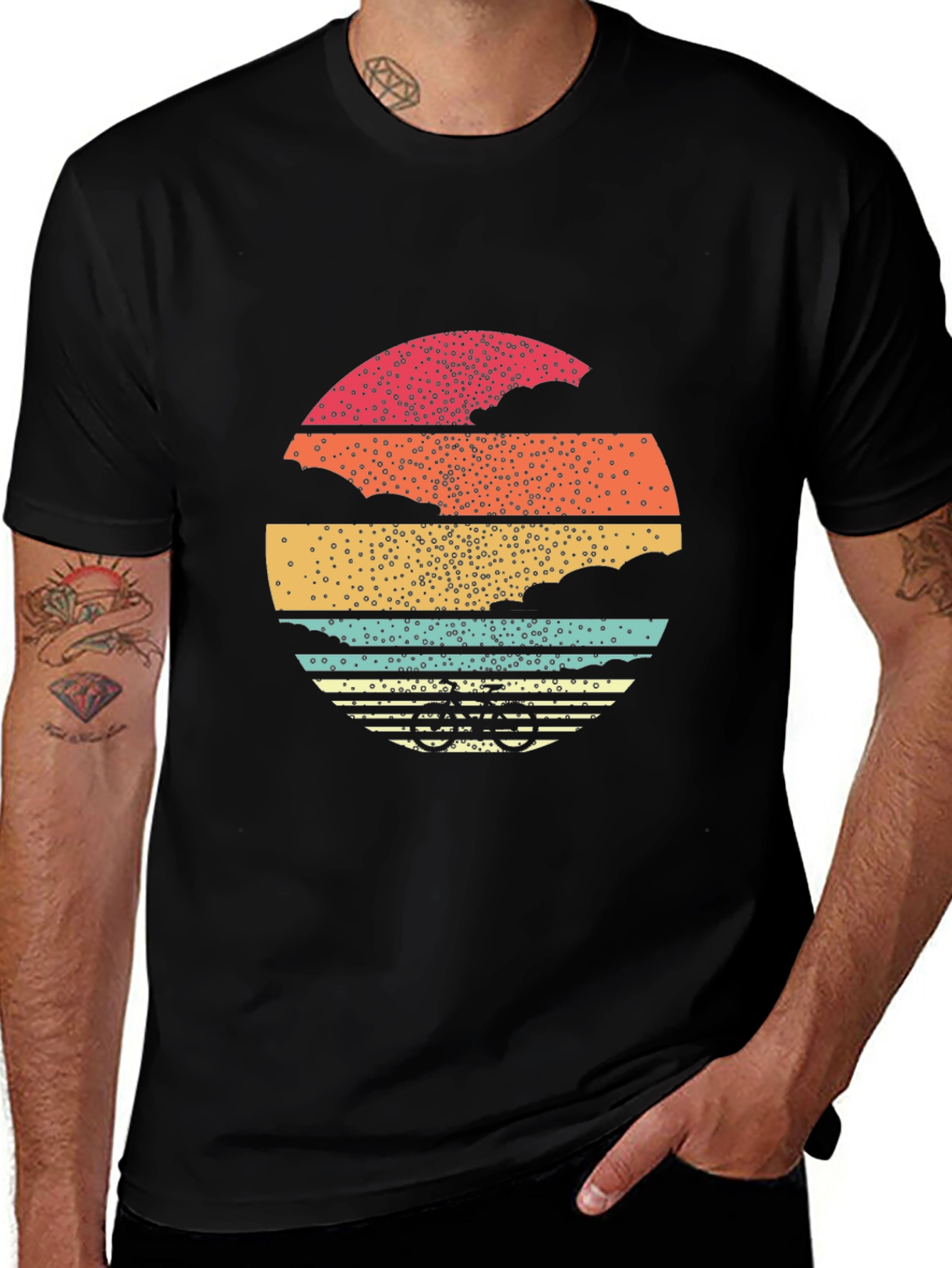 Retro Sunset Bicycle Graphic Tee