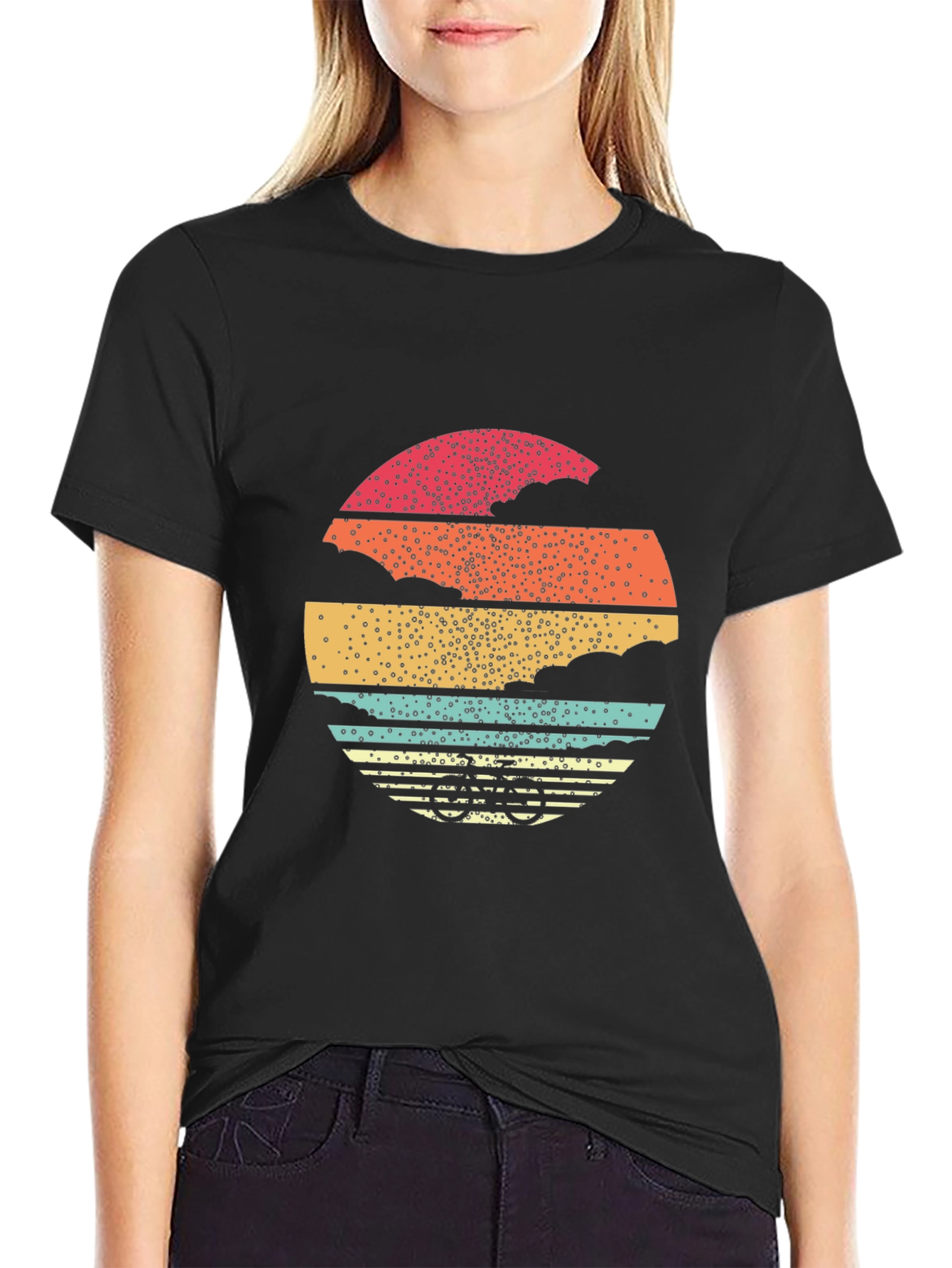 Retro Sunset Bicycle Graphic Tee