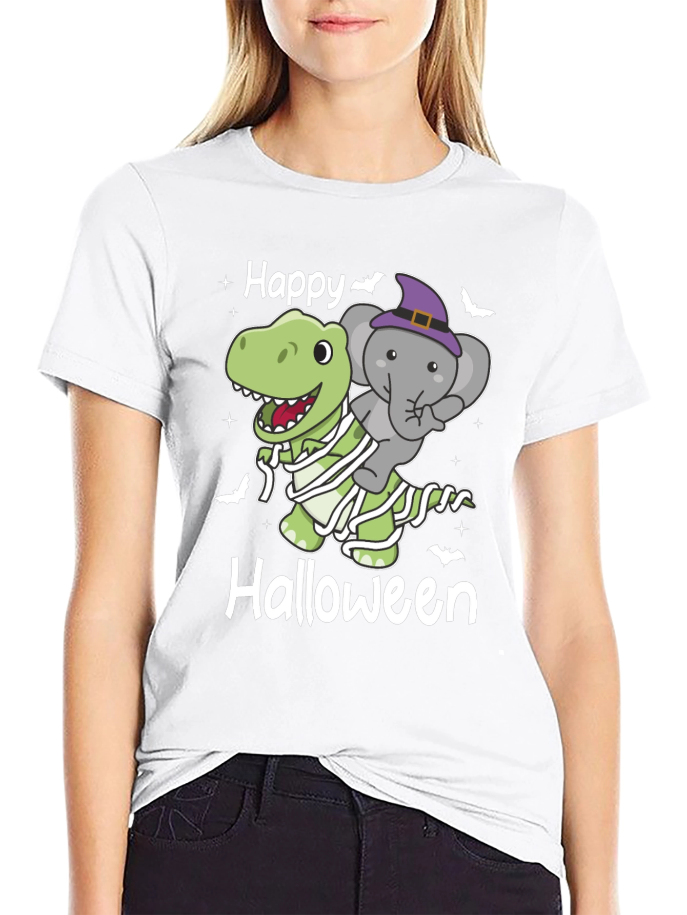 Happy Halloween Dinosaur & Elephant T-Shirt