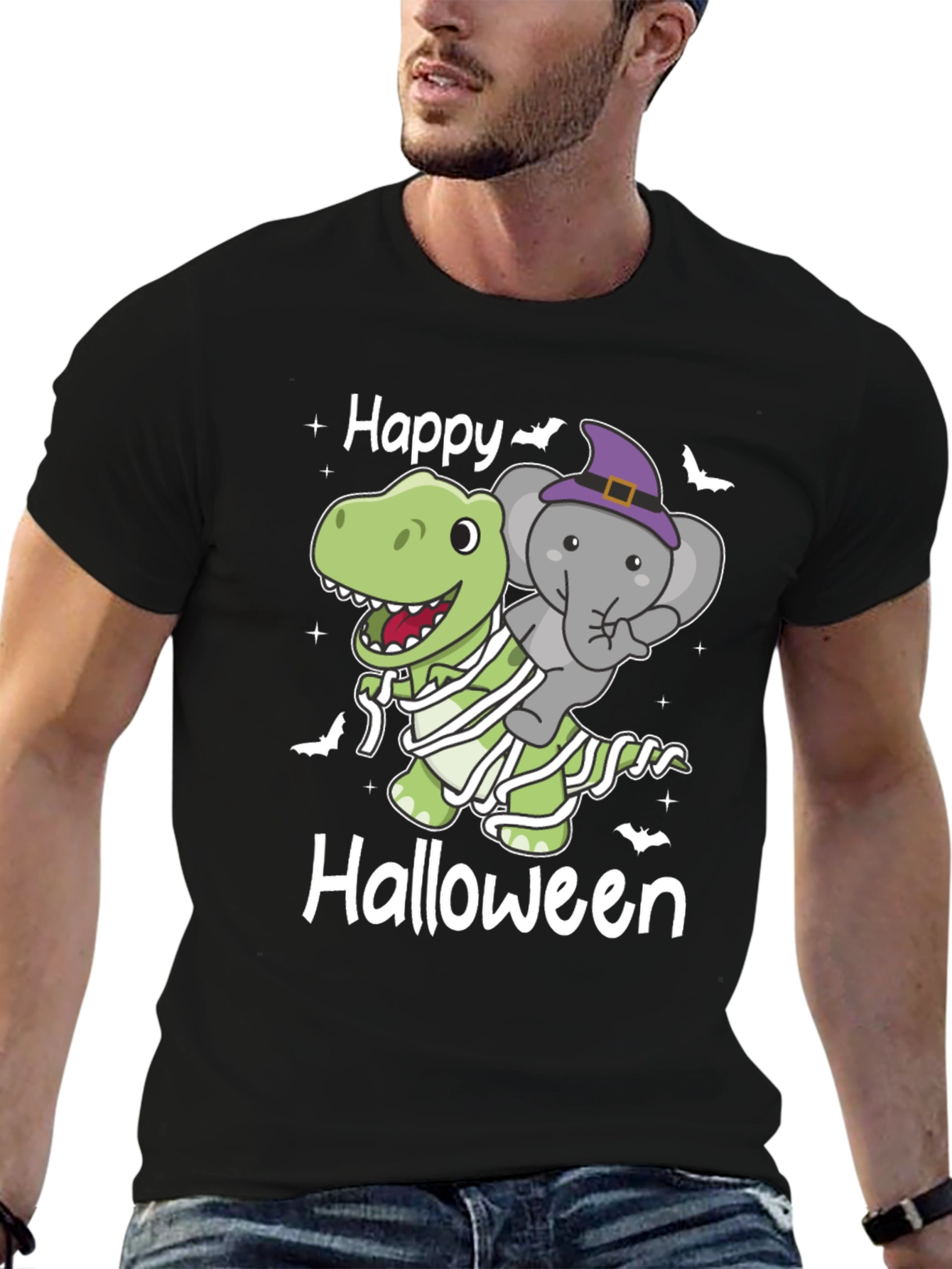 Happy Halloween Dinosaur & Elephant T-Shirt