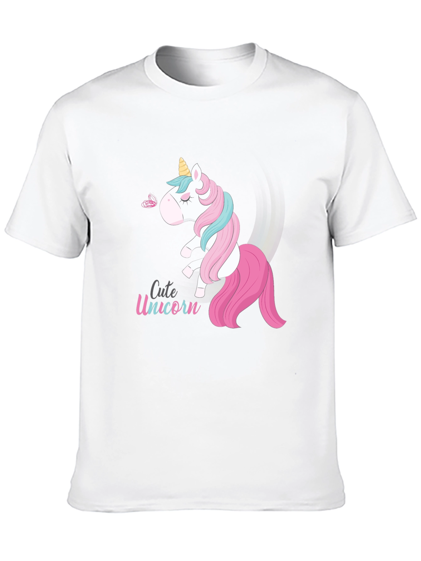 Cute Unicorn Graphic Black T-Shirt