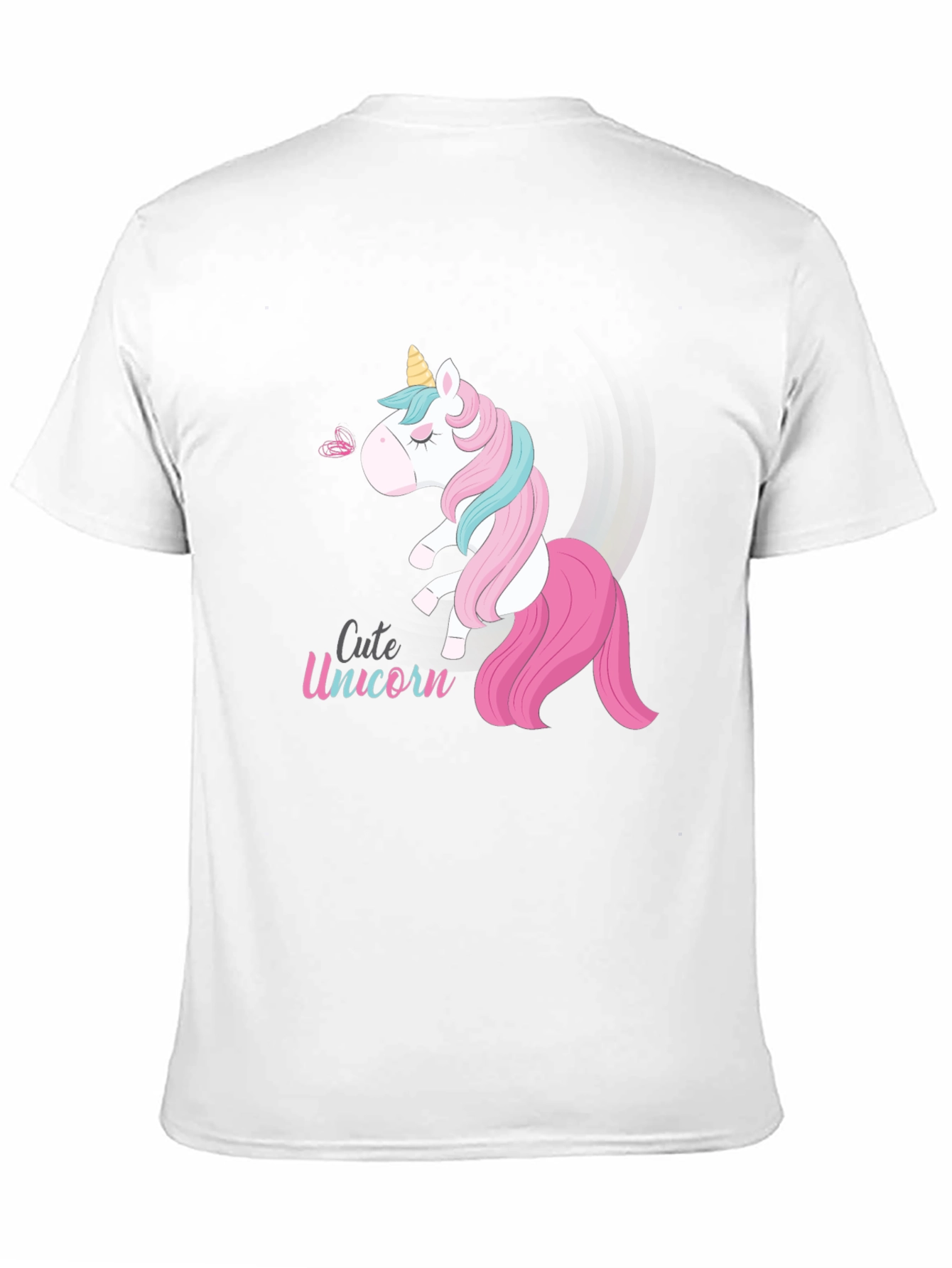 Cute Unicorn Graphic Black T-Shirt