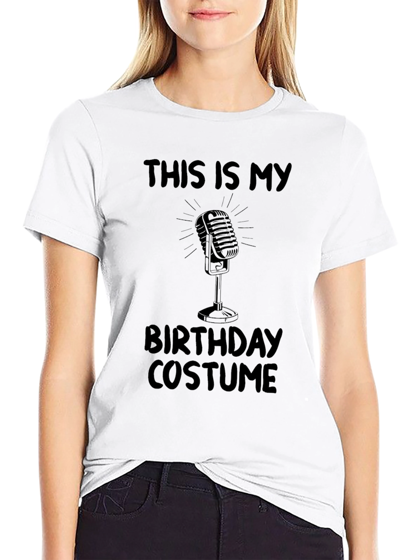 This is My Birthday Costume Microphone T-Shirt