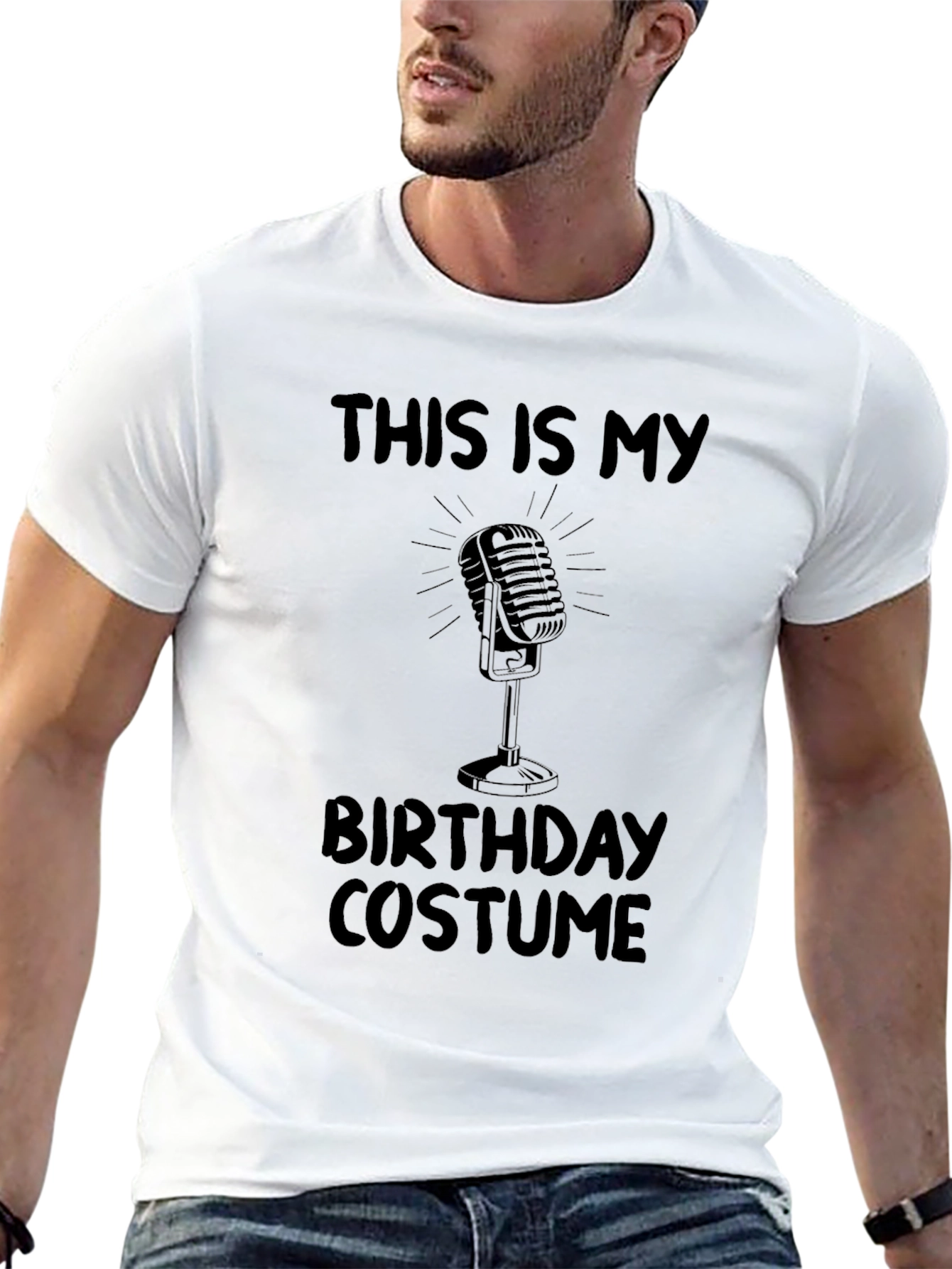 This is My Birthday Costume Microphone T-Shirt