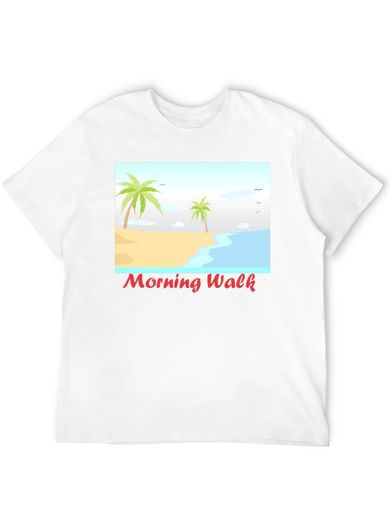 Morning Walk Beach Graphic Tee - Black