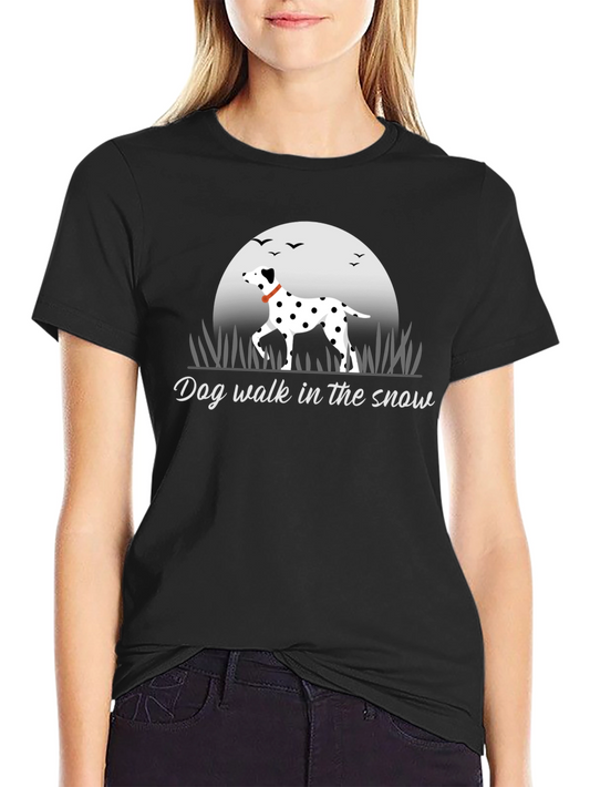 Dog Walk in the Snow T-Shirt