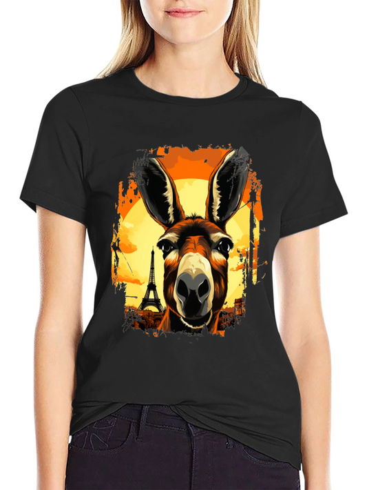 Eiffel Tower Donkey Graphic T-Shirt