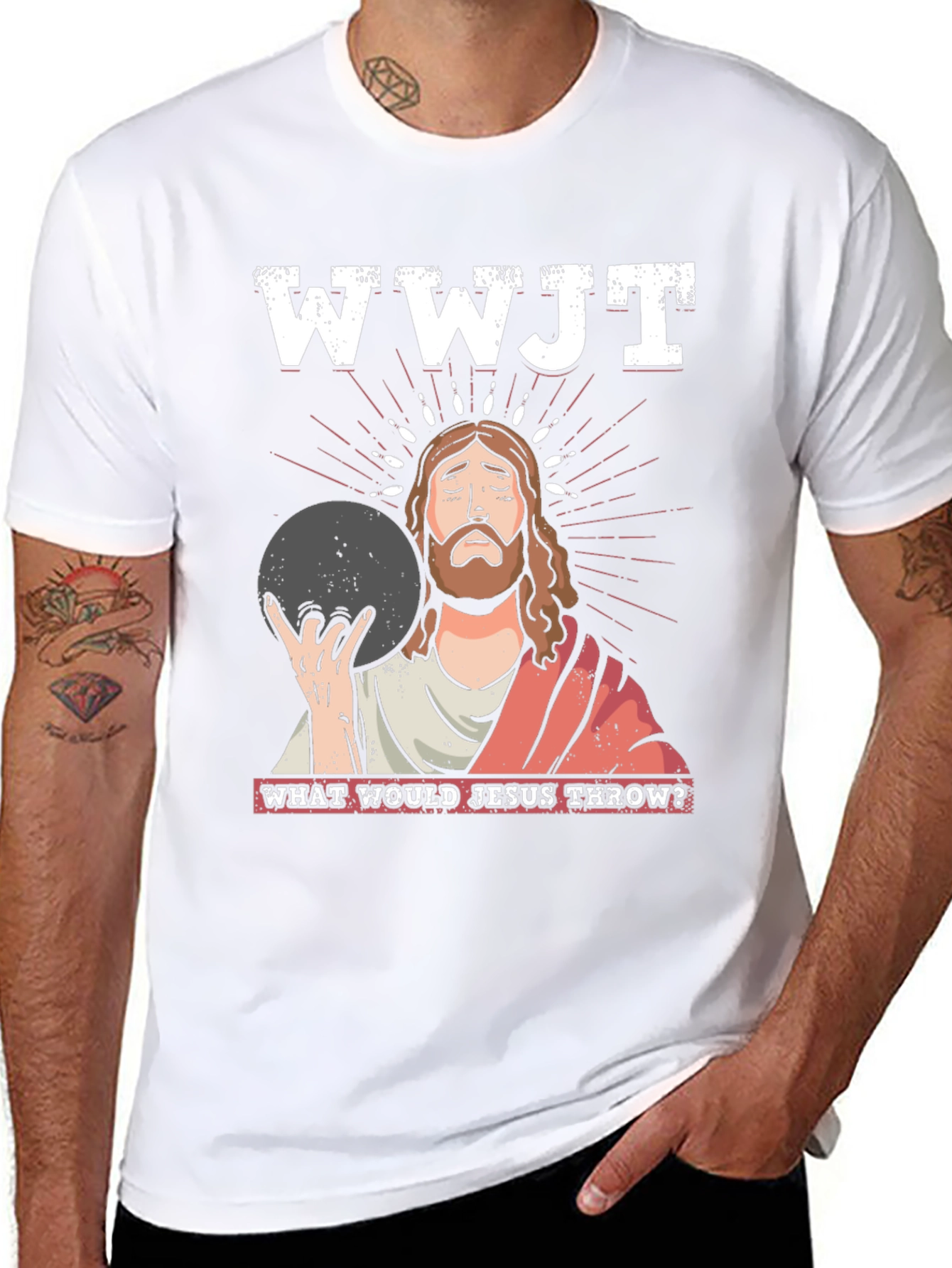 WWJT Jesus Bowling T-Shirt: What Would Jesus Throw?