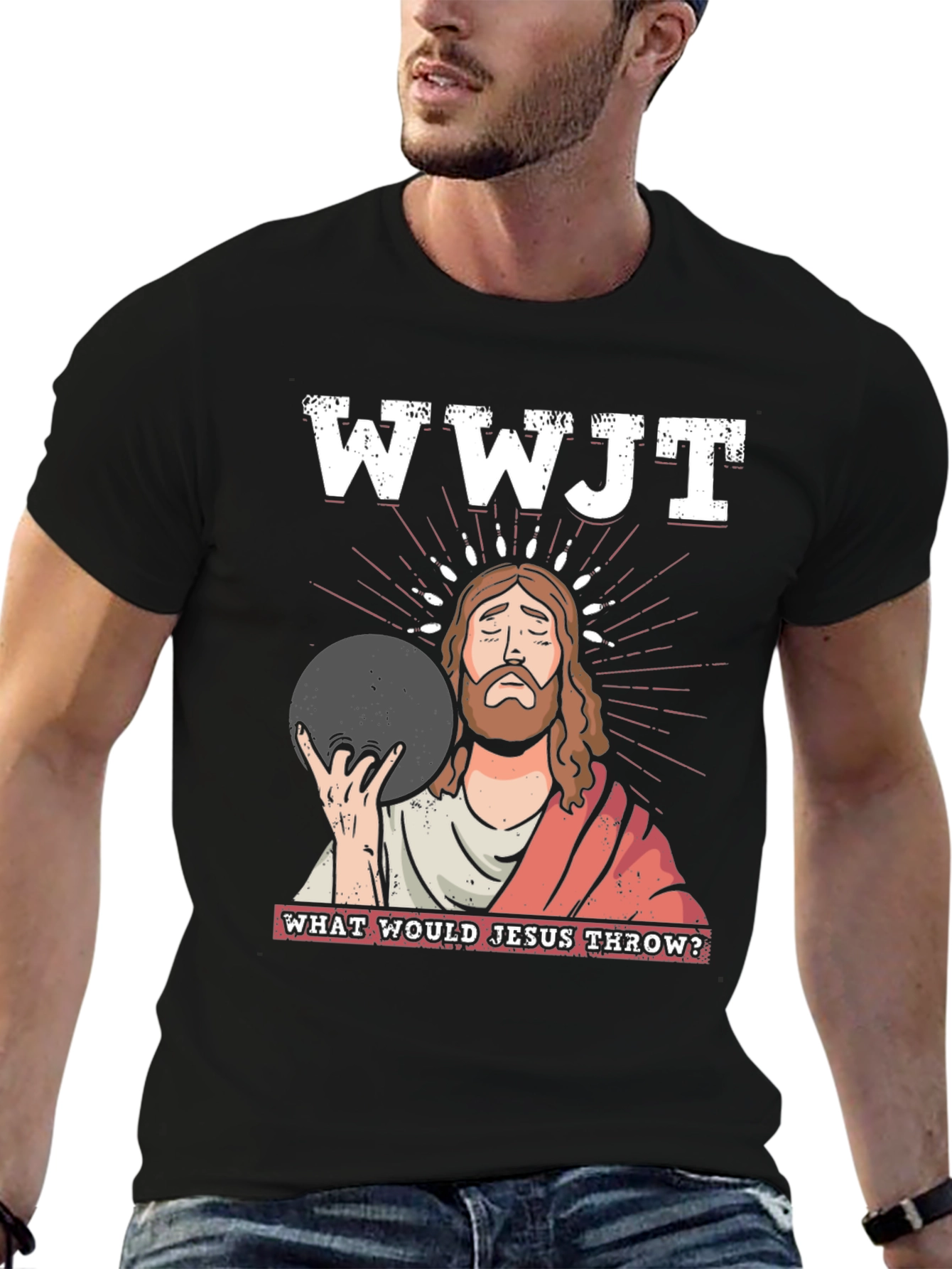 WWJT Jesus Bowling T-Shirt: What Would Jesus Throw?