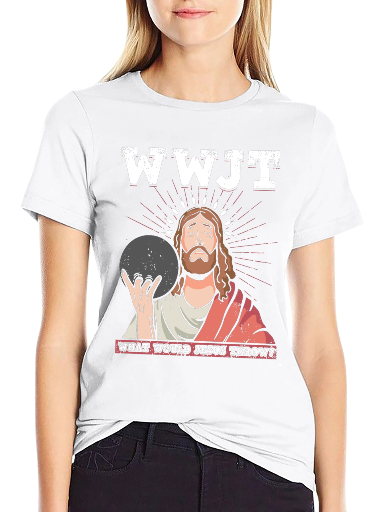WWJT Jesus Bowling T-Shirt: What Would Jesus Throw?