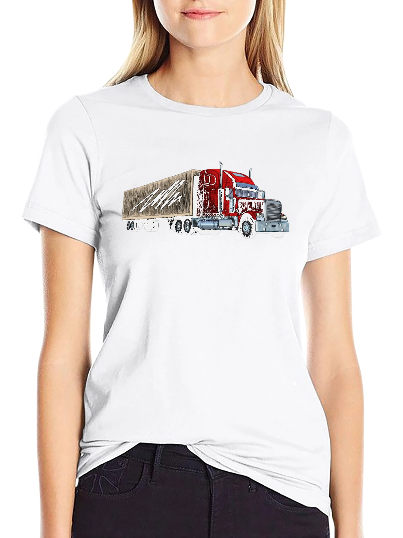 Trucker T-Shirt - Black - Graphic Tee
